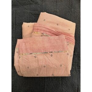 4 Pc Sheet Set Tommy  Hilfiger Logo Stripe Tarten Cotton 60/40 Flat Fitted Cases